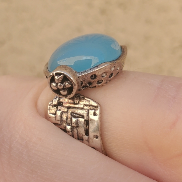 New Chalcedony Adjustable 925 Silver Ring. - Picture 6 of 12